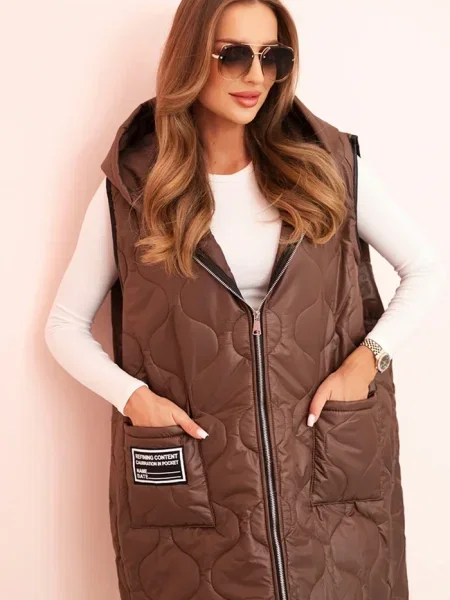 Vestă Kesi Włoski cu glugă alb