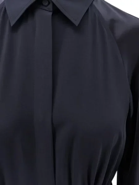 Rochie maxi Max Mara de mătase cu cordon albastru