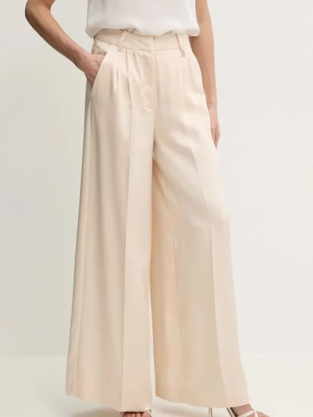 Fracomina pantaloni femei lat high waist bej