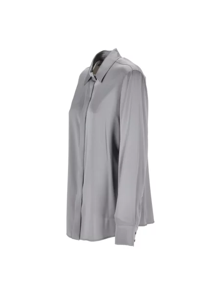 Satynowa koszula Max Mara Studio szara