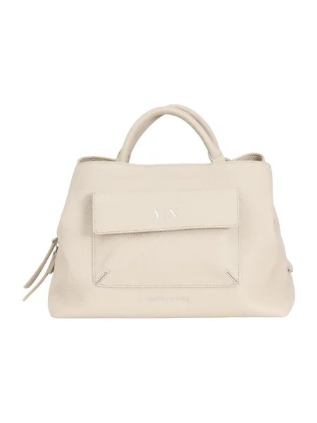 Torebka Armani Exchange na sprzączkę elegancka beżowa