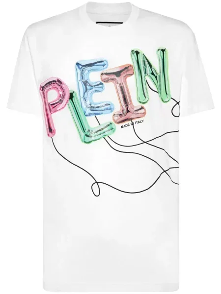 Tricou Philipp Plein cu imagine alb
