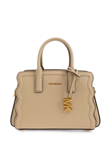Кожена чанта Michael Michael Kors с волани розово