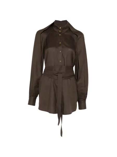 Talie cămașă Zimmermann cu legături maro