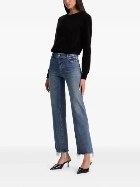 Pulover Alice + Olivia cu decolteu rotund negru