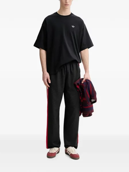 Τρέξιμο παντελόνι Adidas από διχτυωτό slip-on μαύρο