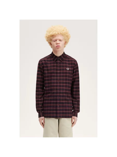 Kockovaná košeľa Fred Perry keper červená