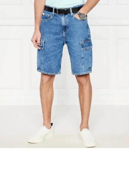CALVIN KLEIN JEANS Farmer rövidnadrág Cargo kék