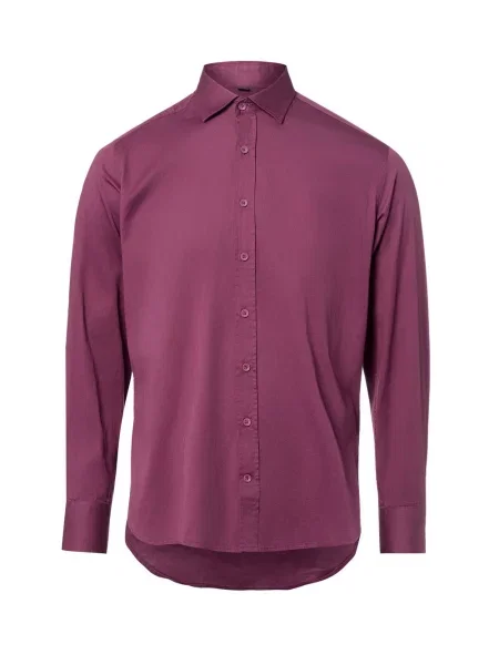 Nils Sundström koszula casual Mężczyźni Modern Fit lila jednolity S