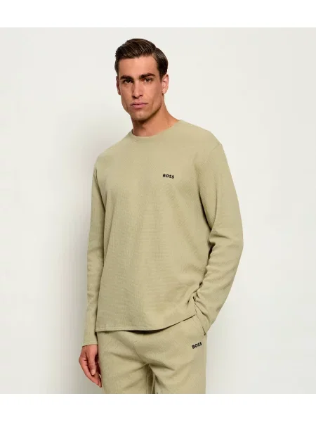 BOSS BLACK Top de pijama Waffle verde