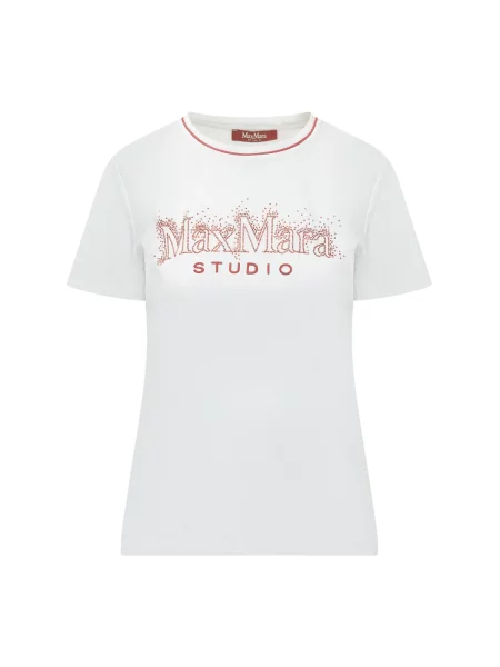Koszulka Max Mara Studio z krótkim rękawem biała