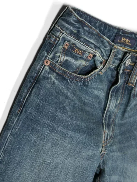 Jeansy straight leg dziecięce Polo Ralph Lauren niebieskie