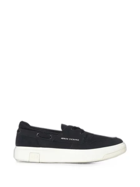 Sneakersy Armani Exchange zamszowe wsuwane niebieskie