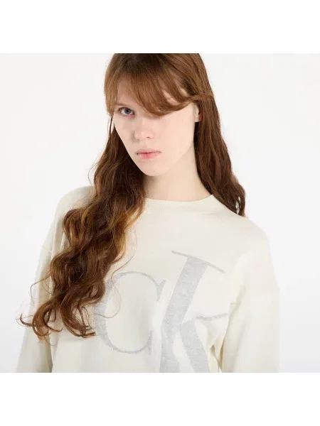 Пуловер Calvin Klein Jeans Long Sleeve Smooth Sweater White XS бяло