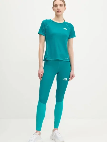 The North Face legginsy sportowe Trail Run wzorzyste zielony