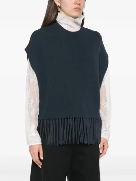 Poncho Patrizia Pepe de lână albastru