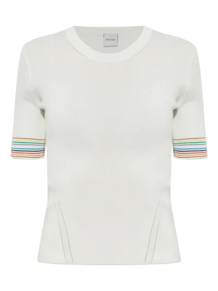 Koszulka Paul Smith w paski prążkowana biała