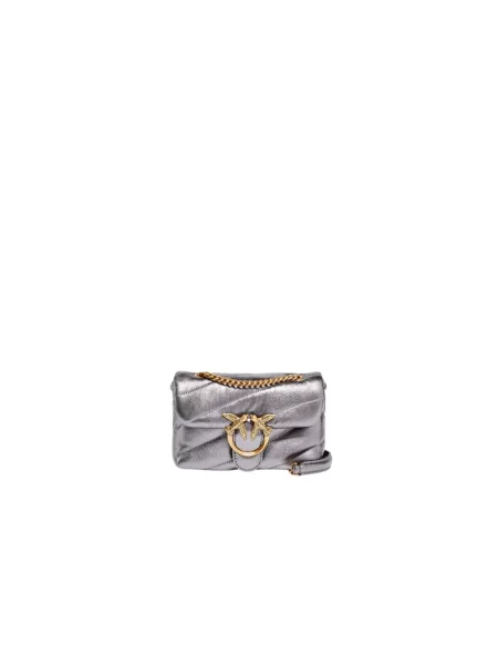 Torebka crossbody Pinko skórzana szara