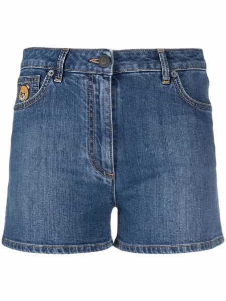 Pantaloni scurți din denim Moschino teddy albastru