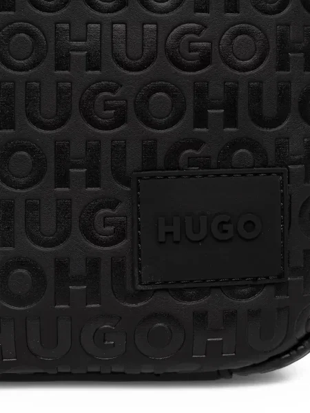 Чанта за през рамо Hugo с автограф черно