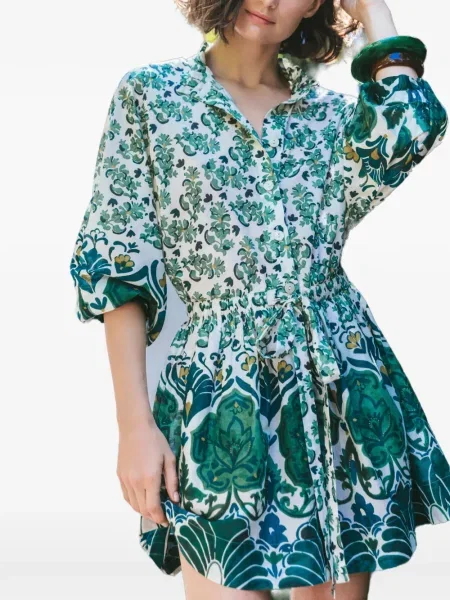 Rochie mini Cara Cara cu model floral cu imagine alb