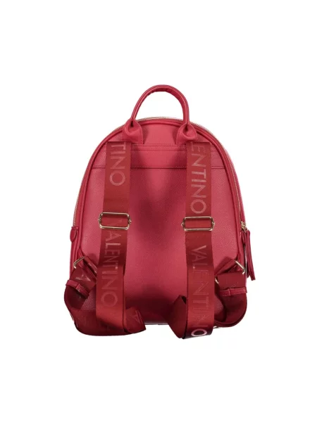 Lniany plecak Valentino Bags czerwony