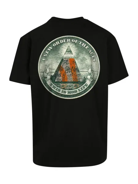 Mister Tee Póló New Order pasztellzöld / sötétzöld / narancs fekete