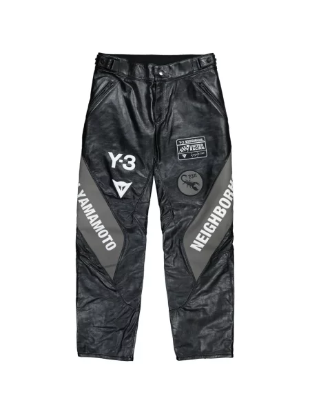 Pantaloni Y-3 din piele negru
