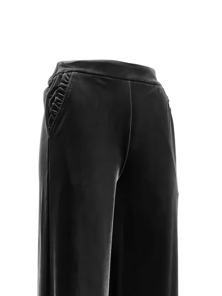 Hlače Emporio Armani od samta crna