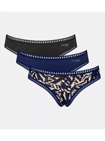 SLOGGI Slip bej / albastru / albastru noapte negru