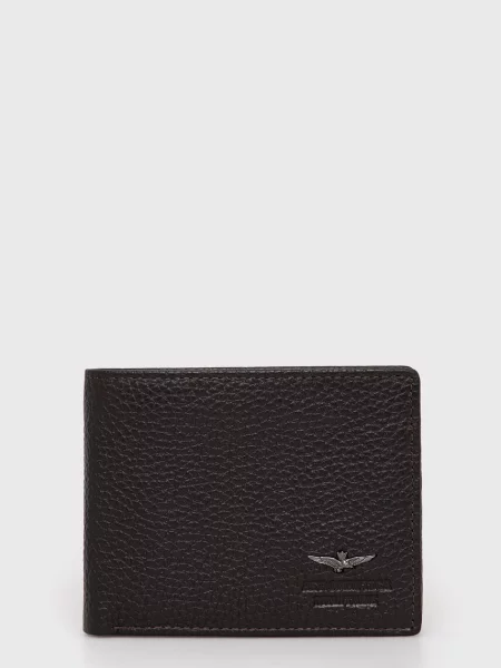 Шкіряний гаманець Aeronautica Militare коричневий