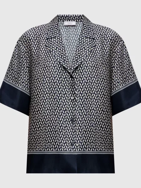 Блуза в принт Peserico синя