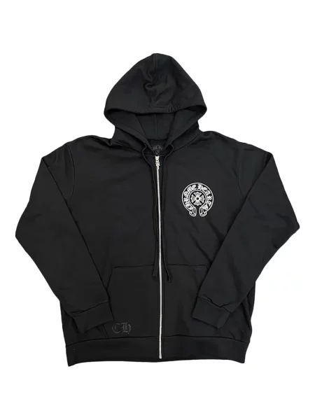 Mikina s kapucí Chrome Hearts se srdcovým vzorem černá