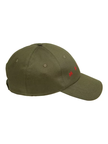 Czapka z daszkiem Marni z logo zielona