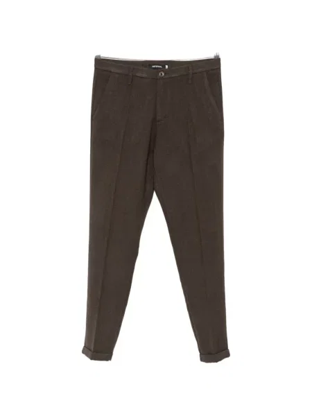 Pantaloni Imperial cu model herringbone maro