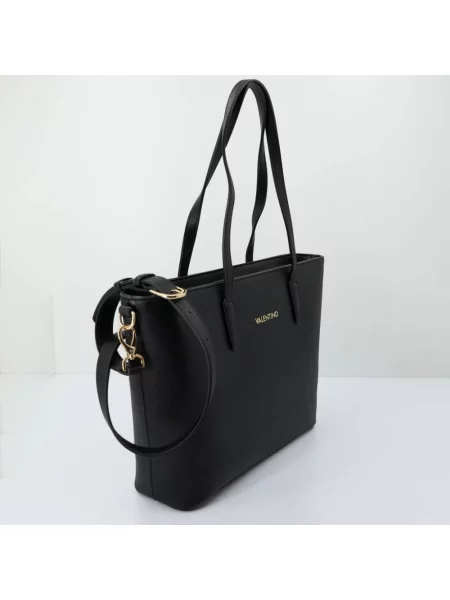 Lniana torebka Valentino Bags czarna