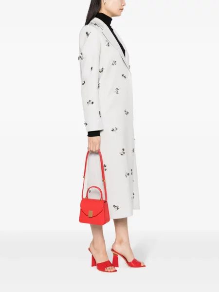 Iš natūralios odos mini odinė rankinė Lanvin raudona