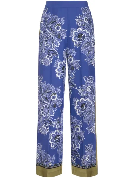 Pantaloni Etro de mătase cu imagine violet