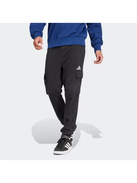 ADIDAS SPORTSWEAR Pantaloni sport ESSENTIALS FEELCOZY FRENCH TERRY PANTS negru alb