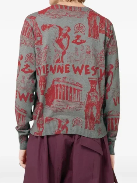 Džemper Vivienne Westwood s V-izrezom siva