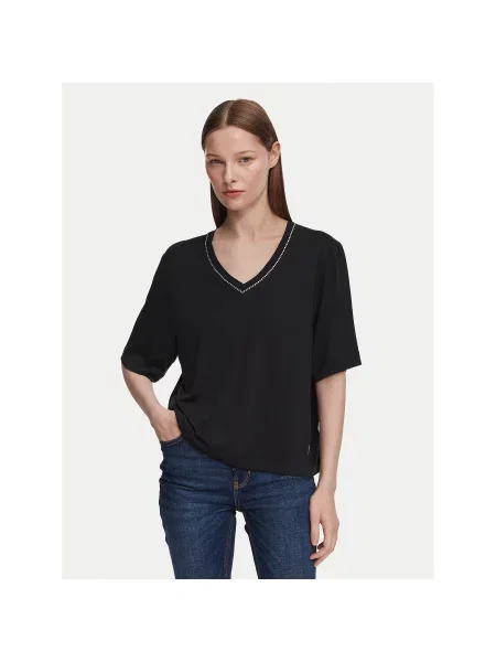 Guess Majica Relaxed Fit črna