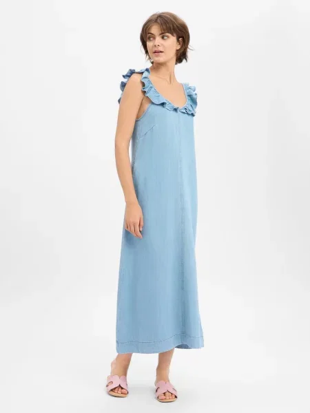 Nümph Dżinsowa sukienka Nuelida Kobiety Modal jednolity 34 niebieski