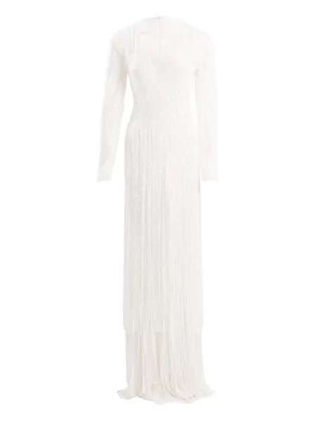 Rochie maxi Ana Radu cu franjuri alb