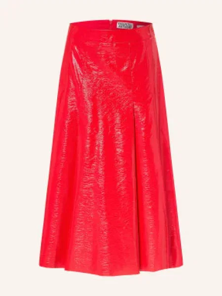 Essentiel Antwerp Spódnica Plisowana Imitująca Skórę rot czerwona