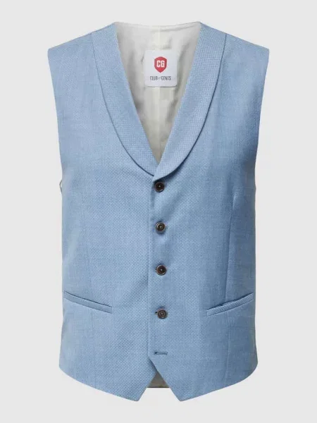 Kamizelka Cg - Club Of Gents z szalowym kołnierzem niebieska