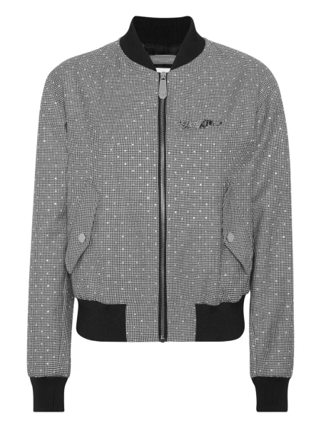 Kurtka bomber Philipp Plein o krotszym kroju czarny