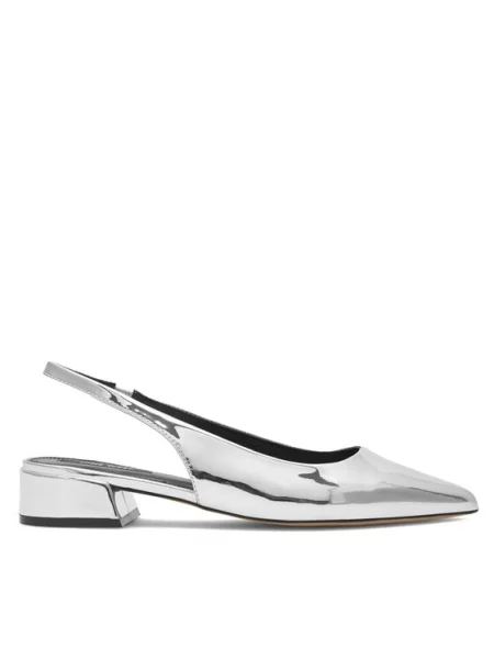 Nine West Baleriny Srebrny