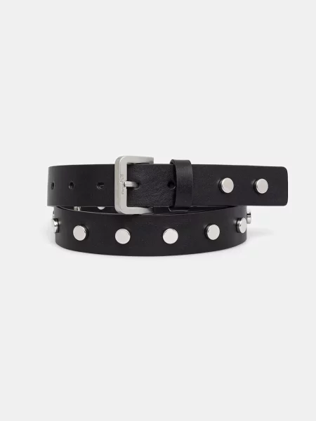 Karl Lagerfeld Jeans curea pentru femei din piele negru