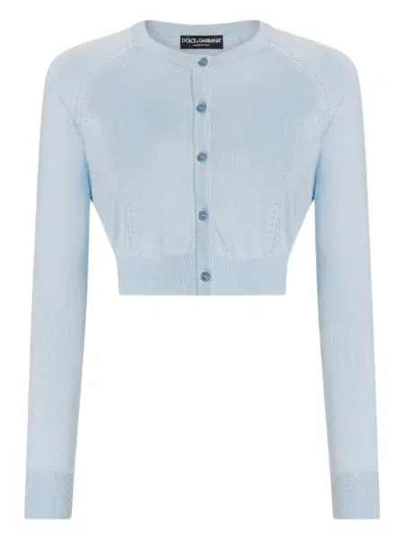 Cardigan Dolce & Gabbana de mătase albastru