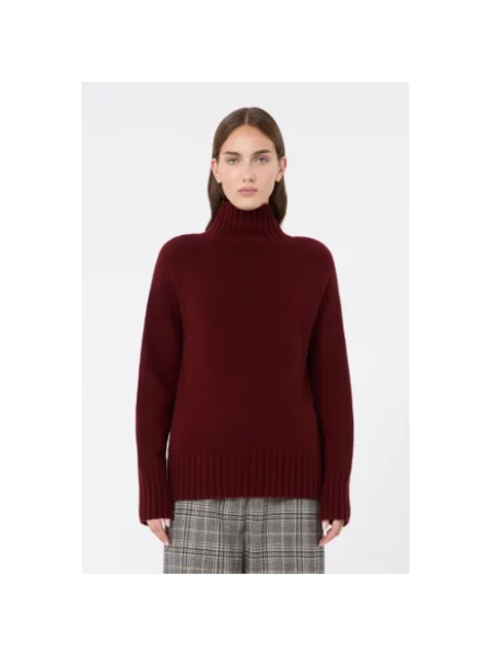Sweter z golfem Max Mara wełniany brązowy